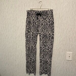 Isaac Mizrahi New York  Black & White  Knit Wide Leg Pant Women Size Medium